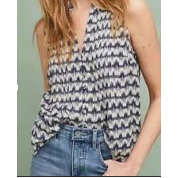 Maeve Tops - Maeve by Anthropologie Size XL Pintucked Sleeveless Popover Button Up Blouse